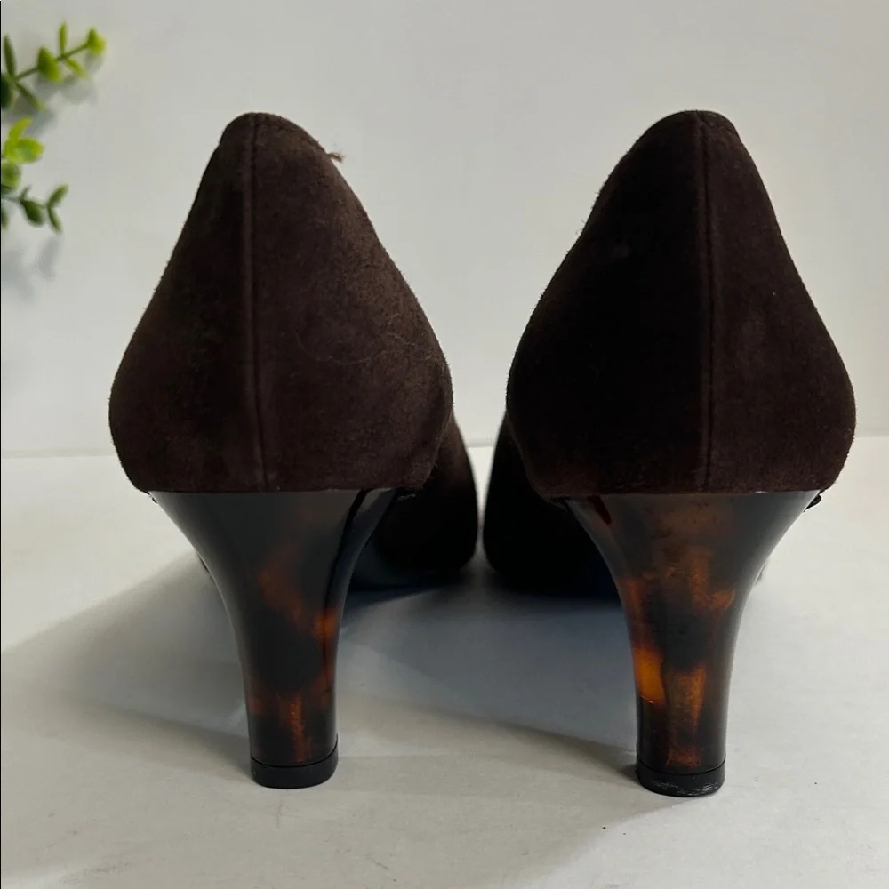 Salvatore Ferragamo Shoes Brown Espresso Suede Calf Sabrina Pump - Picture 6 of 16